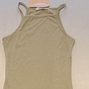 Missguided Rib racer mini dress sage